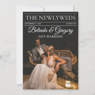 Cartão De Agradecimento Revista Editorial Fotos Casamento