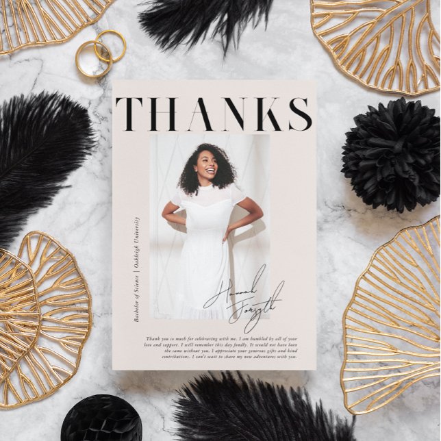 Cartão De Agradecimento Revista Na moda moderna | Graduação (Criador carregado)