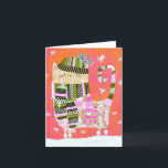 Cartão De Agradecimento Rico Winter Cat VAZIO Greeting Card<br><div class="desc">Este design de vazio de inverno é de uma obra de arte original. Adequado para enquadramento.</div>