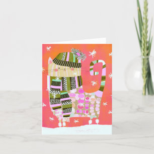 Cartão De Agradecimento Rico Winter Cat VAZIO Greeting Card