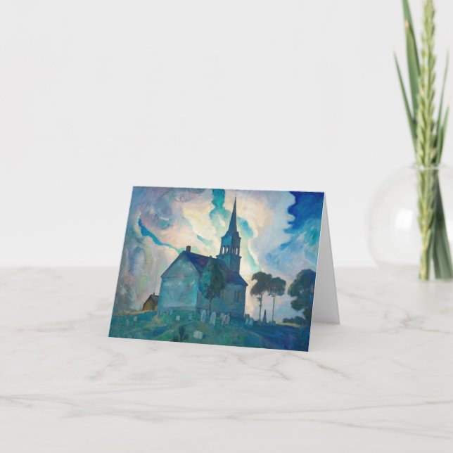 Cartão De Agradecimento Ridge Church por Newell Convers Wyeth (Frente)