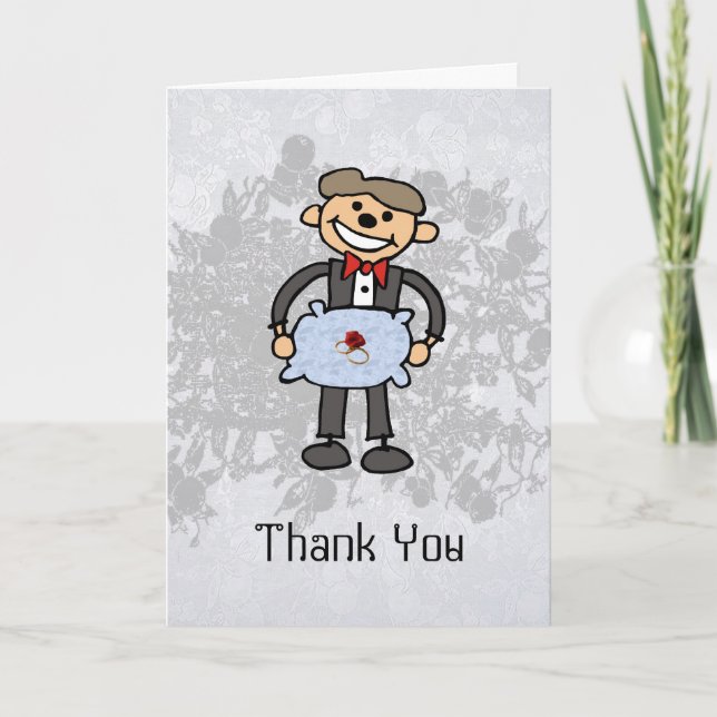 Cartão De Agradecimento Ring Bearer Thank you  Wedding Attendant (Frente)