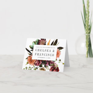 Cartão De Agradecimento Riqueza do Casamento Colorido Primavera