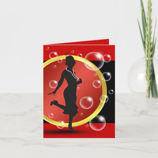 Cartão De Agradecimento Roaring 20's Flapper Girl Thank You Cards (Frente)