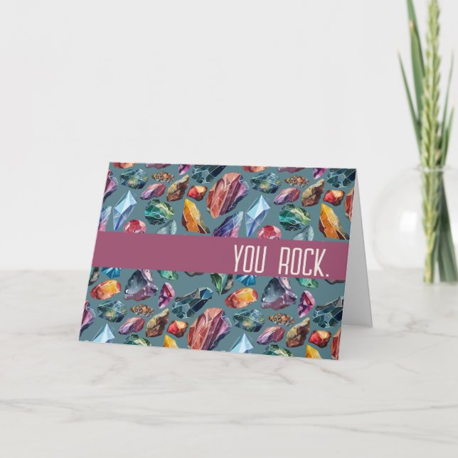 Cartão De Agradecimento Rock Jewel Toned (Frente)