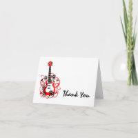 Rock Star Guitar Red Black Thank You