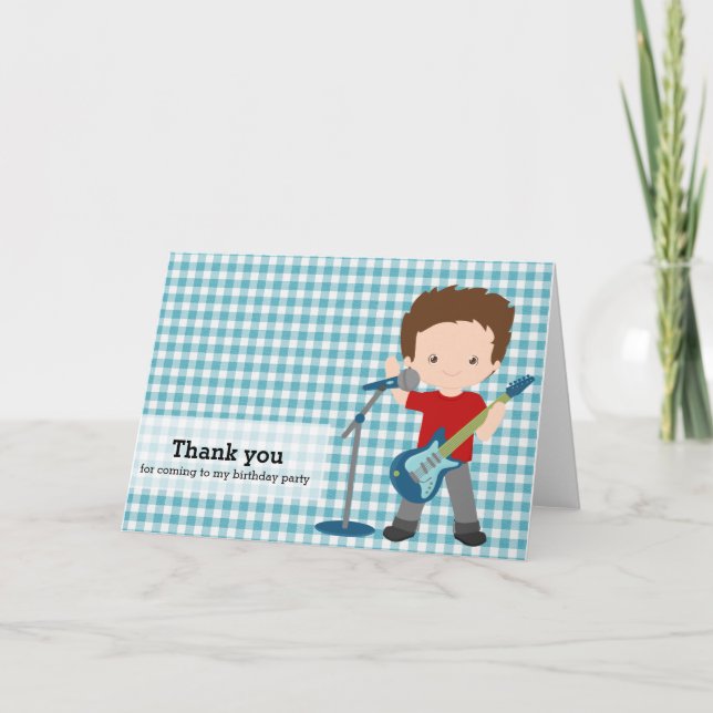 Cartão De Agradecimento Rock Star Obrigado (Frente)