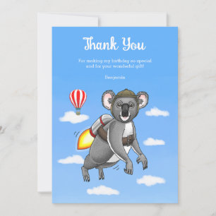Cartão De Agradecimento Rocket Koala Birthday