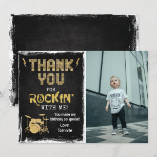 Cartão de agradecimento Rockstar Rocker Giz Grunge