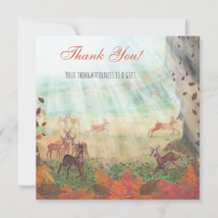Cartão De Agradecimento Roe Deer em Forest Sunlight Personalizável