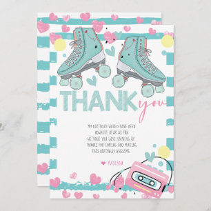 Cartão De Agradecimento Roller Skating Pastel Birthday