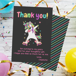 Cartão De Agradecimento Roller Skating Unicorn Birthday