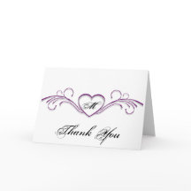 Rolo de Coração Roxo e Prata com Monograma Obrigad