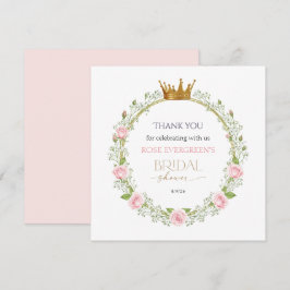 Cartão De Agradecimento Romance Corada: Rosas Cor-de-Rosa e Resedos