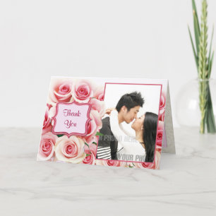 Cartão De Agradecimento Romance de Rosa Rosa - Obrigado