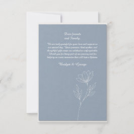 Cartão De Agradecimento Romance Minimalista de Casamento Delphinium Azul E