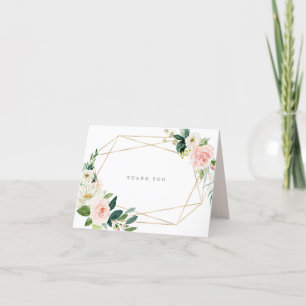 Cartão de Agradecimento Romance Primavera Geométri
