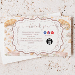 Cartão De Agradecimento Romantic Blush Croissant Bakery Business