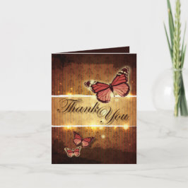 Cartão De Agradecimento romantic butterfly fall wedding thank you