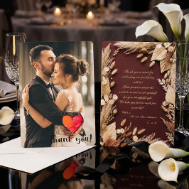 Cartão De Agradecimento Romantic Custom Photo Floral Boho Rustic