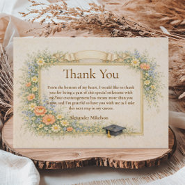 Cartão De Agradecimento Romantic Pastel Graduation Party