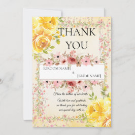Cartão De Agradecimento Romantic Pastel Wedding Stationery