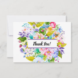 Cartão De Agradecimento Romântico Floral Roxal Moderno Obrigado