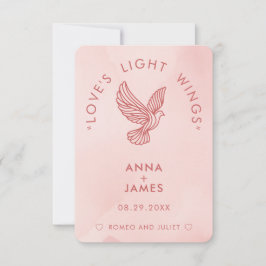 Cartão De Agradecimento Romeu e Casamento Julieta, Elegante Minimalista Mo