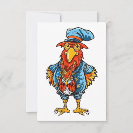 Cartão De Agradecimento Rooster de Cartoon Encantado