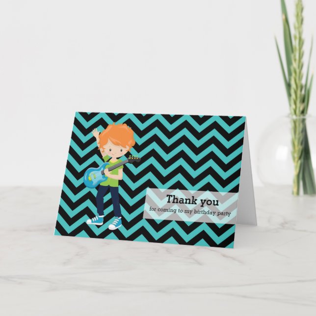 Cartão De Agradecimento Roqueiro Obrigado (Frente)