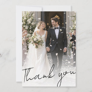 Cartão De Agradecimento Rosa Azul Empoeirada Floral Marinho Foto Casamento