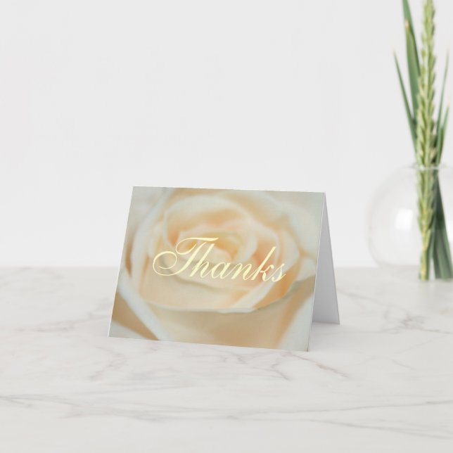 Cartão De Agradecimento Rosa branca (Frente)