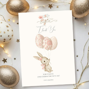 Cartão De Agradecimento Rosa claro Bonita Páscoa