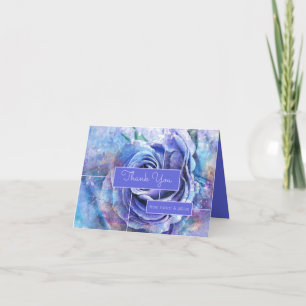 Cartão De Agradecimento Rosa de Aquarela