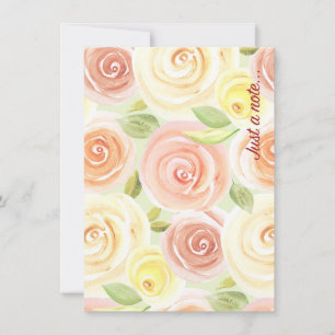 Cartão De Agradecimento Rosa de Aquarela Apenas Uma Nota
