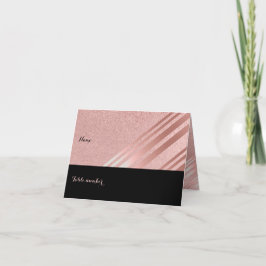 Cartão De Agradecimento Rosa, Dourado, Folha de Folha de Folha Negra