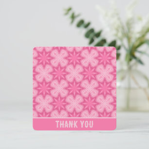 Cartão de Agradecimento Rosa e Branco