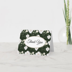 Cartão De Agradecimento Rosa Floral Botânica Preto Branco