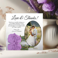 Rosa Lilás Elegante com Foto Oval Casamento