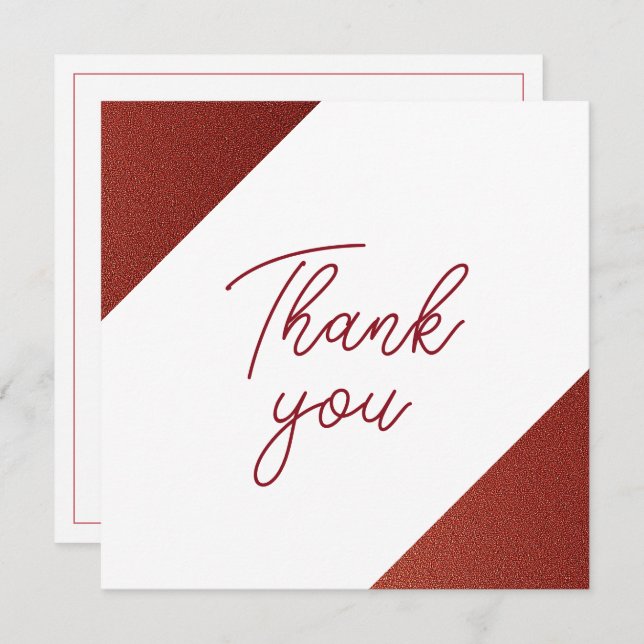 Cartão De Agradecimento Rosa moderno Dourado de Cobre Glitter Doce 16 Aniv (Frente/Verso)