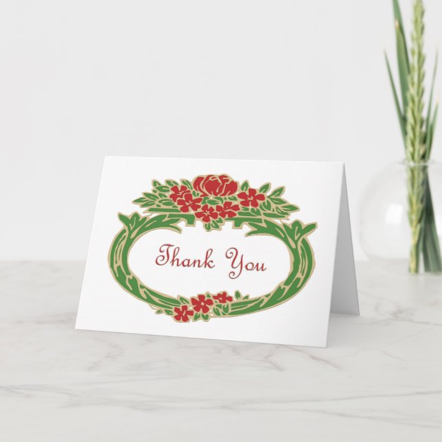 Cartão De Agradecimento rosa obrigado (Frente)