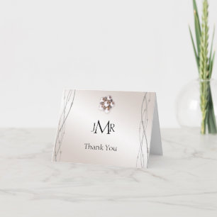 Cartão De Agradecimento Rosa Pearl e 30 de pontos