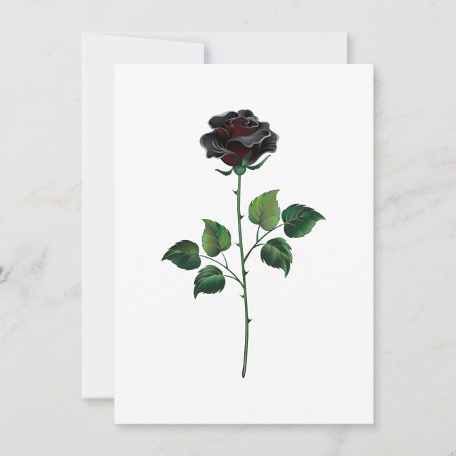 Cartão De Agradecimento Rosa preto (Frente)
