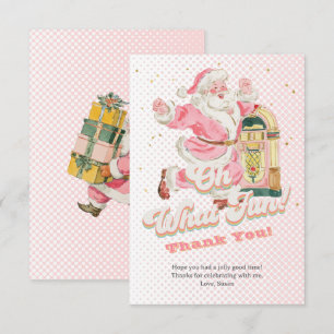 Cartão De Agradecimento Rosa Que Bravo Retro Groovy Papai Noel Aniversário