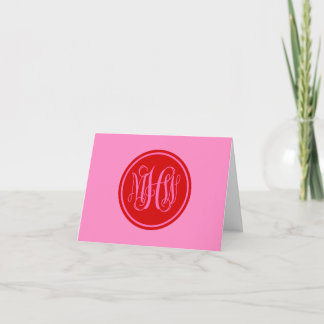 Cartão De Agradecimento Rosa Quente Vermelho 3 Inicial Parreira Script Mon