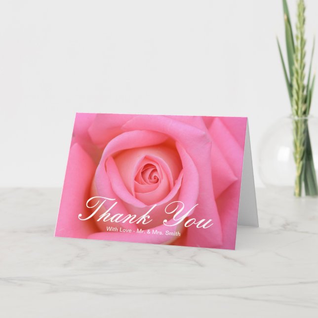 Cartão De Agradecimento Rosa Rosa Rosa Rosa Rosa, Obrigado (Frente)