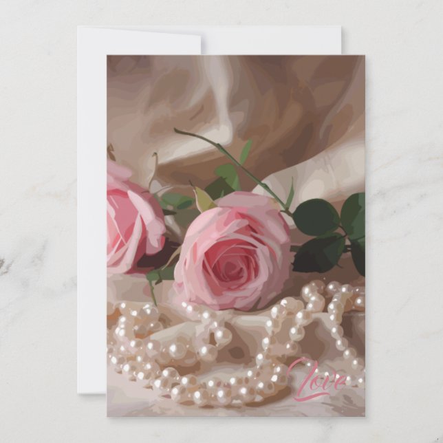 Cartão De Agradecimento Rosa Silken (Frente)