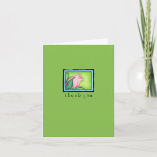 Cartão De Agradecimento Rosa verde Obrigado Nota