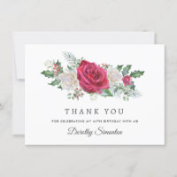 Rosa vermelha Holly Winter 60th Birthday Flat