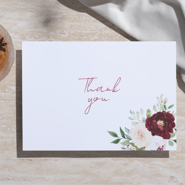 Cartão De Agradecimento Rosa vermelha Romântica Personalizada (Criador carregado)